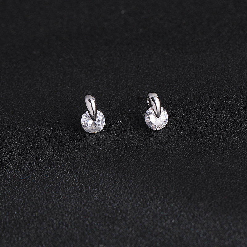 New Korean Fashion Inlaid Zircon Earrings Simple Fashion Earrings Ladies Earrings Gifts Wholesale display picture 1