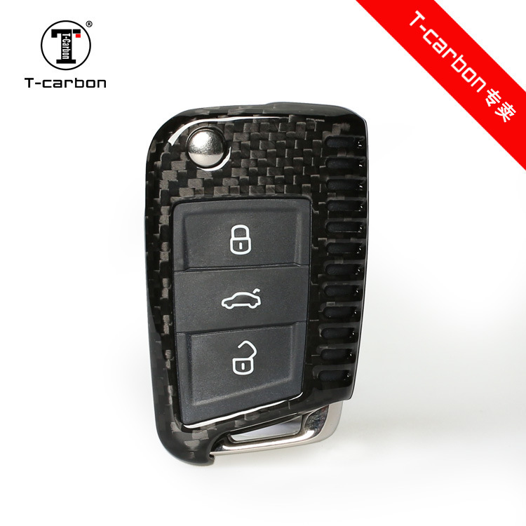 T-탄소 적합한 폭스 바겐 골프 7 Lingdu GLOF7 Skoda Octavia 탄소 섬유 키 보호 케이스