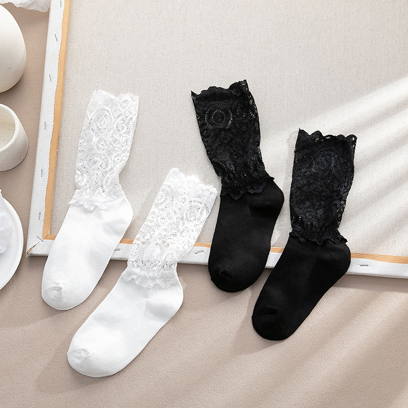White Lolita LOLITA Sock Soft Sister Autumn Winter Socks Children's Japanese Cute Lace Four Seasons Korean Edition