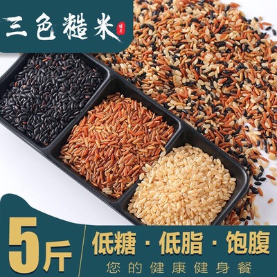 Yimeng Mountain in Linyi Tricolor Brown rice Xinmi 5 Brown rice Coarse Cereals Farm Coarse grains Tricolor Brown rice