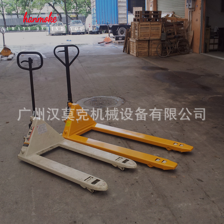 工厂供应非标手动液压搬运叉车加强配置超长款手动叉车一件发货