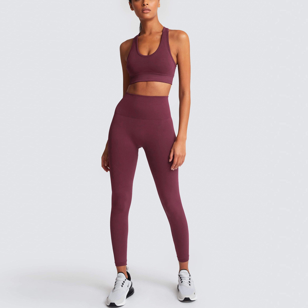 seamless knitted sports yoga suit NSLX8984