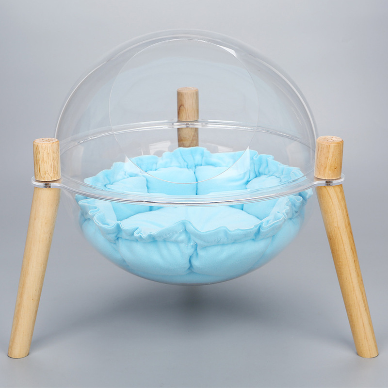 宠天使太空舱猫窝四季通用透明球形夏季猫床送圆垫|ms