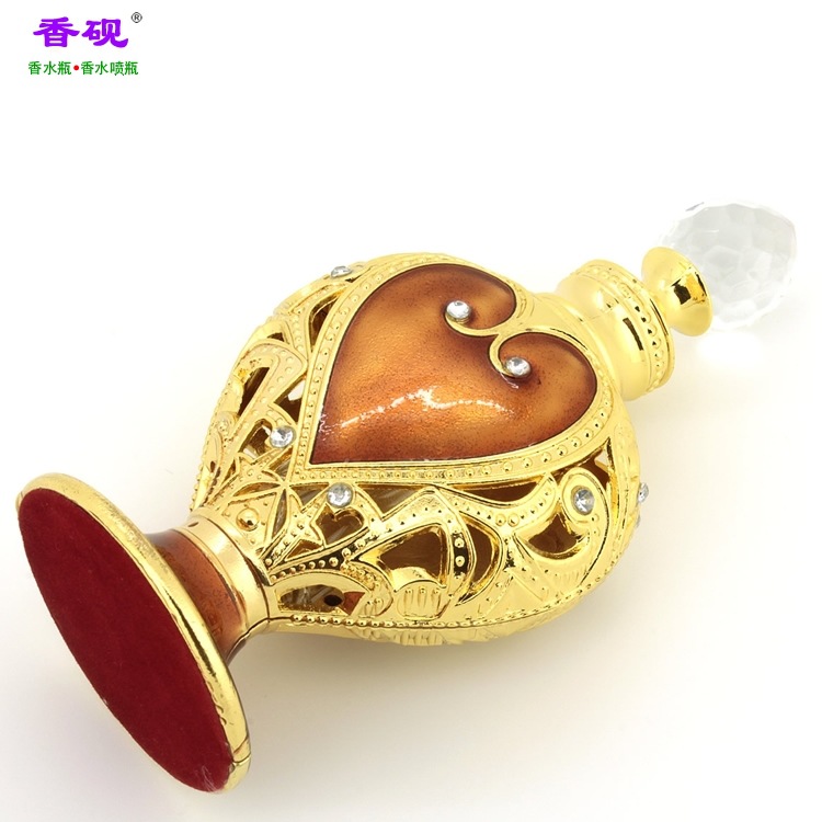 香砚12ml金色心形大啡色桃心款香水瓶摆件9.jpg