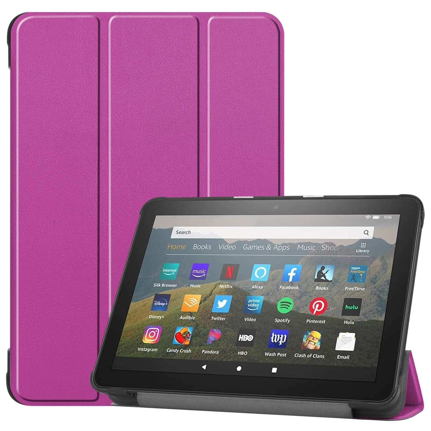 Applicable to 2020 Amazon Kindle Fire HD8 tablet leather case HD8 three -fold protective cover dormant shell