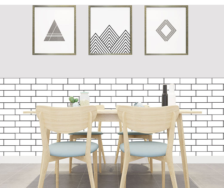 Nordic minimalista piccolo mattone bianco adesivo da cucina a prova di olio adesivo autoadesivo da parete adesivo da parete ristrutturazione del bagno_voghion.com