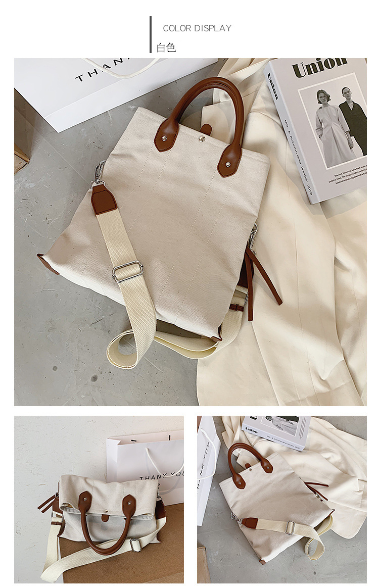 New Retro Large-capacity One-shoulder Simple Wild Casual Canvas Portable Messenger Bag display picture 2