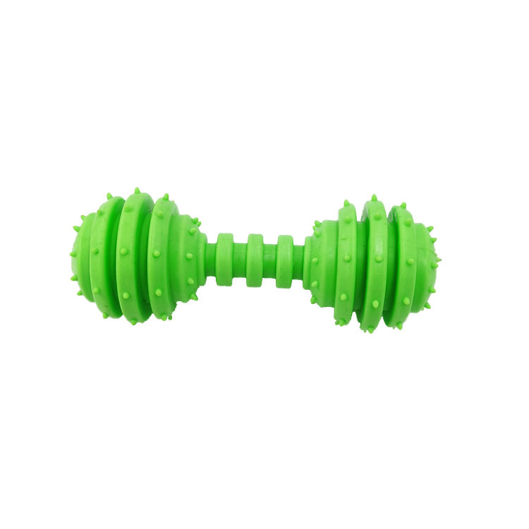 Pet Toy teether bar Barbell TPR perro de goma suave perro de juguete entrenamiento perro lanzando suministros para Mascotas Fábrica al por mayor