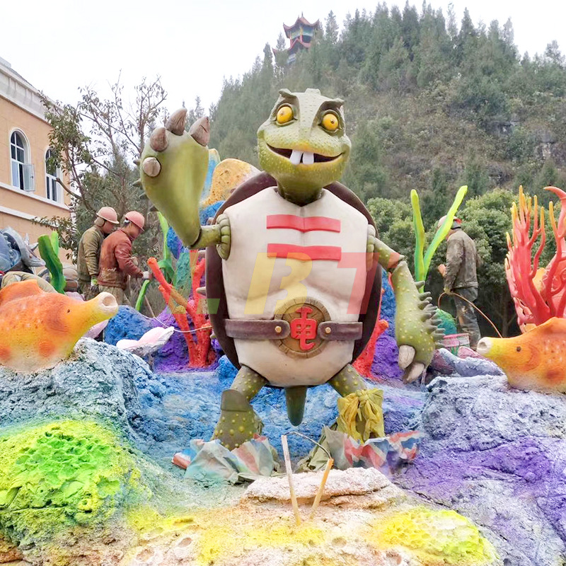 Cartoon animal monster simulation sculpture ocean park tourist…