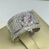 Platinum ring, jewelry, Korean style, 24 carat, diamond encrusted, European style