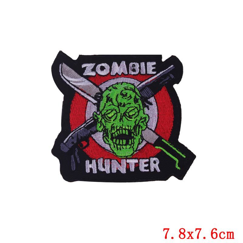 8g Weight 1 Piece Gothic Punk Letter Skull Black Clothing Sticker Patches