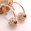 Crystal, one bead bracelet, earrings, Korean style, wholesale