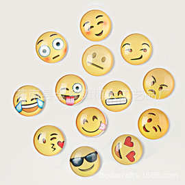 emoji笑脸表情水晶玻璃磁性冰箱贴卡通创意工艺品琉璃现代简约