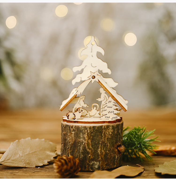 Wooden Swing Christmas Tree Ornaments display picture 5