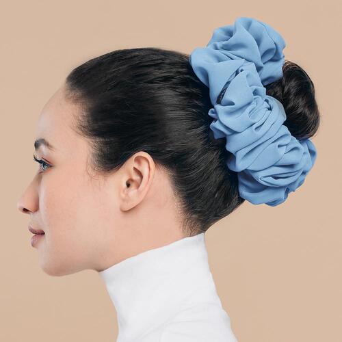 Cross-border Malaysia single-color pearl chiffon bun hair tie large pure color base flower colon hair tie for women