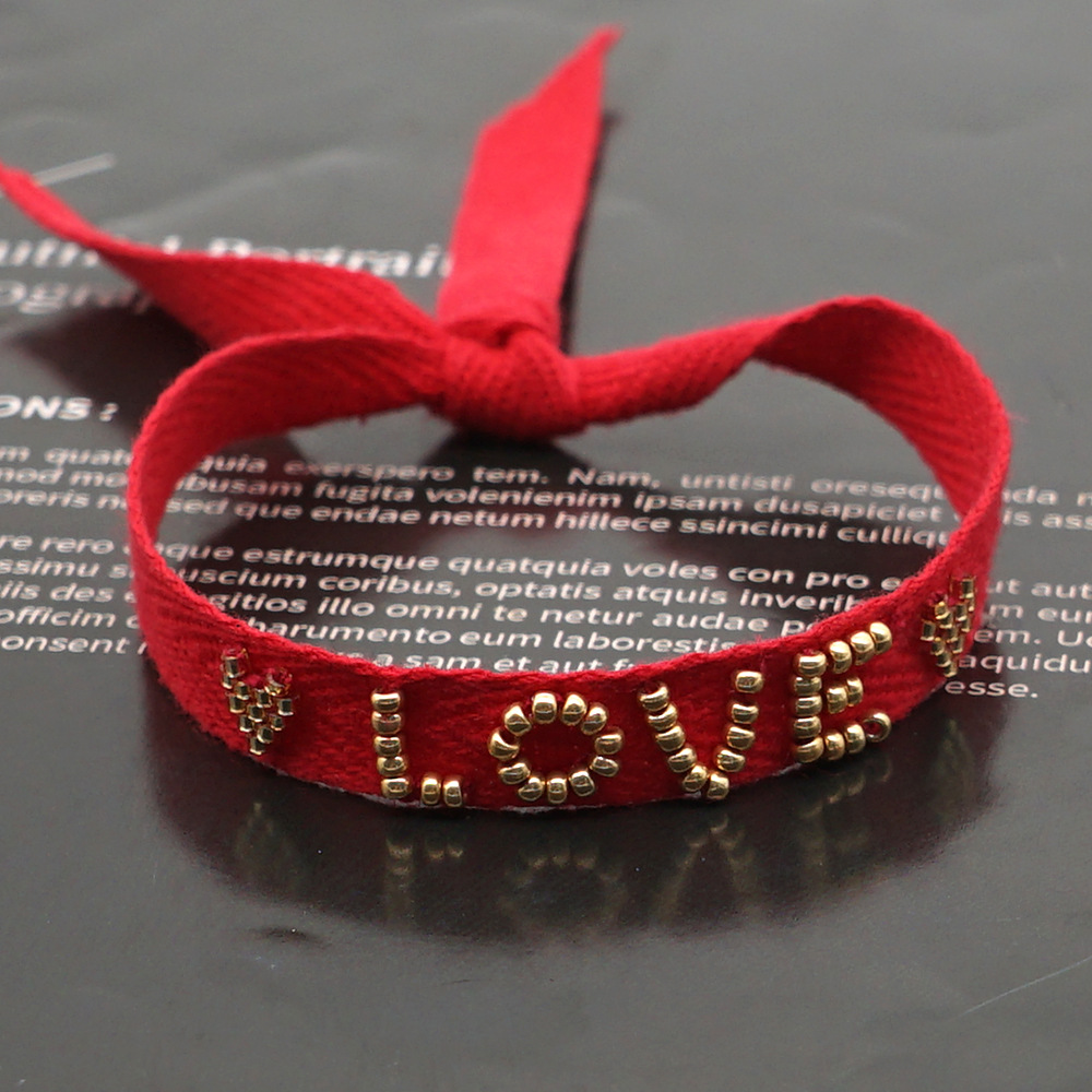 Simple Bohemian Ribbon Rainbow Love Letter Bracelet display picture 89