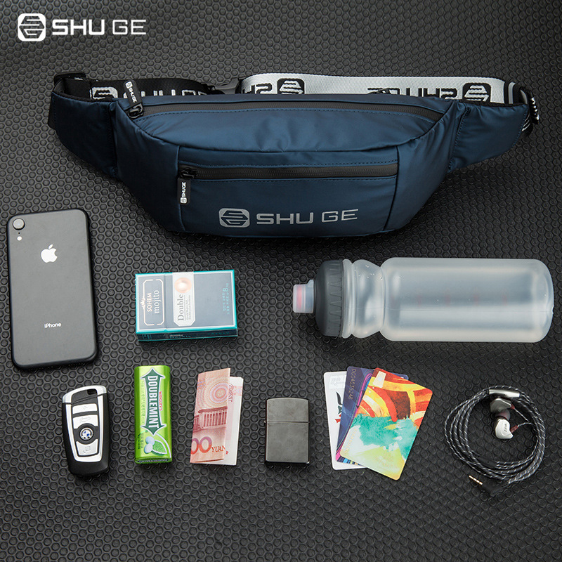 Wholesale waist bag, large capacity construction site waist bag, LED light waist bag, shoulder bag, crossbody bag, fashionable chest bag for men and women