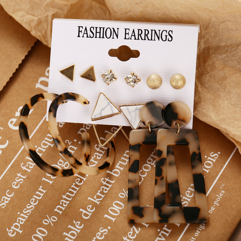 Hot Selling Tassel Earrings Creative Simple Retro  Earring Set 6 Pairs display picture 4