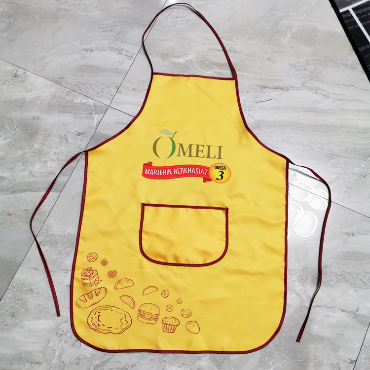 彩色可擦手圍裙防水家用廚房定制logo印字防油防汙家居女