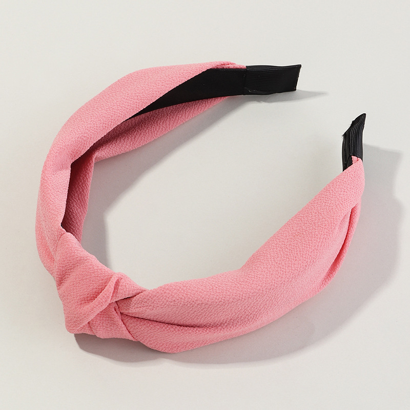 Simple Wide-sided Knotted New Solid Color Fabric Cross Headband Ladies Head Jewelry Wholesale display picture 7