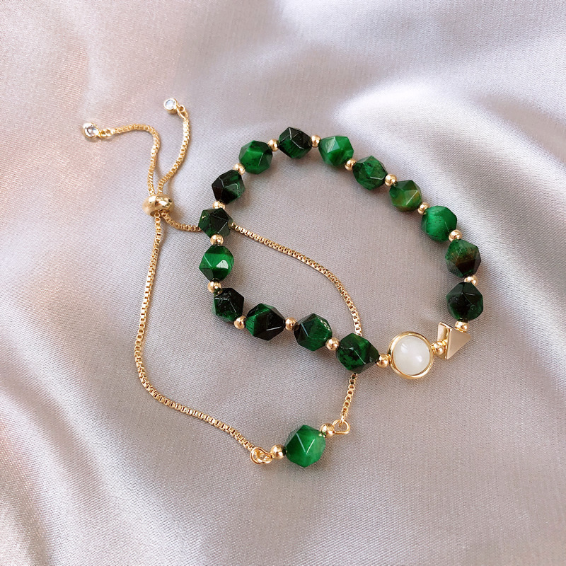 Light luxury green gemstone bracelet for...