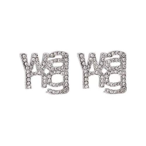 S925 Silver Needle King Wang Letter Earrings for Women Korean Retro Earrings European and American Earrings Earrings Jewelry Wholesale