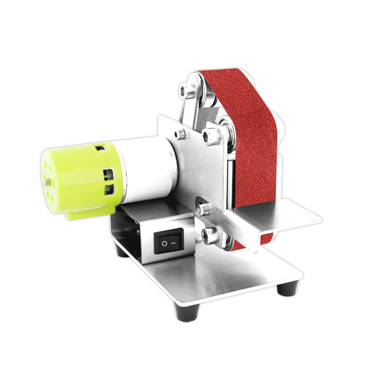 小型迷你电动砂带机diy抛光机台式打磨机磨刀机开刃机磨刀