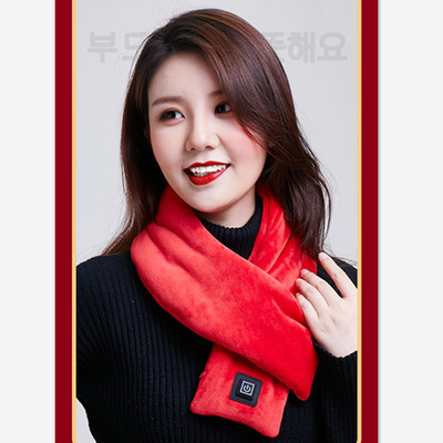 发热围巾批发定制智能格子纯色毛绒围巾男女老人网红新款加热围巾|ms