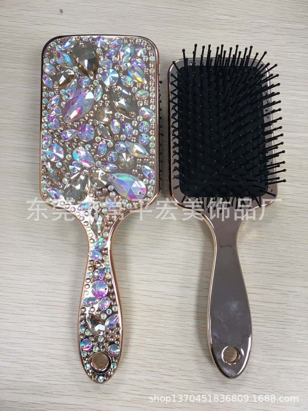 外贸精品，电镀粘钻石梳 气囊按摩梳 精美礼品梳 成人梳