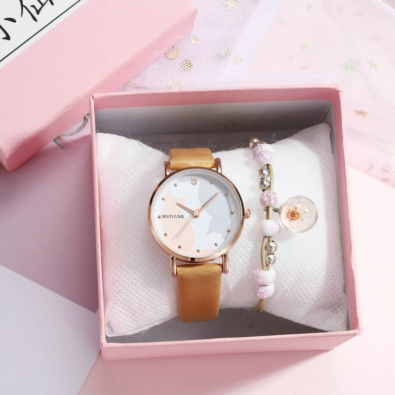 Cute Cat Buckle Quartz Women's Watches display picture 3