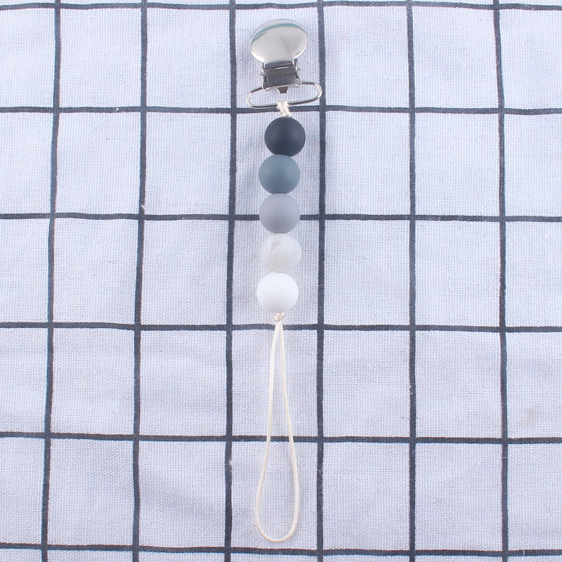 Cadena de pezón de silicona calmante Nuevo clip de hierro clip de pezón Dispositivo de molienda de dientes de bebé cadena anti-caída cadena anti-perdida