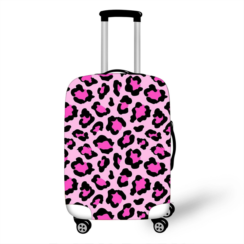 行李箱罩數碼印花防塵防潑水彈力拉桿箱保護套豹紋旅行箱罩可
