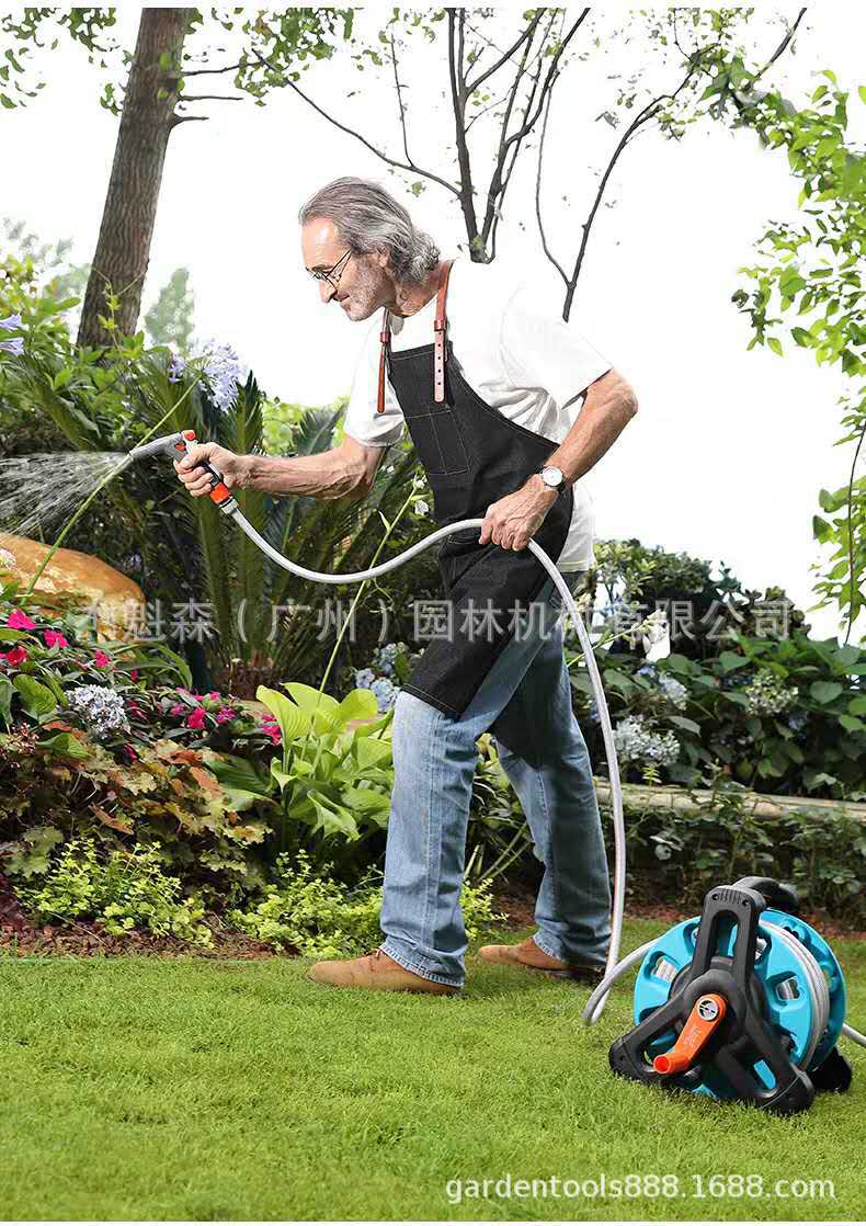 家用浇花水管车洗车优动高压水枪软管收纳架挂壁式自动收管水车架