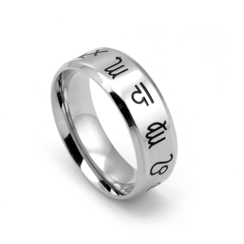 Simple Style Symbol Titanium Steel Plating Couple Rings display picture 2