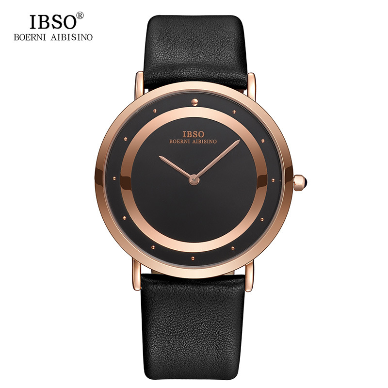 Ibso reloj hombres Correa impermeable tendencia de la moda doble anillo literal preciso tiempo de viaje reloj de cuarzo 8269