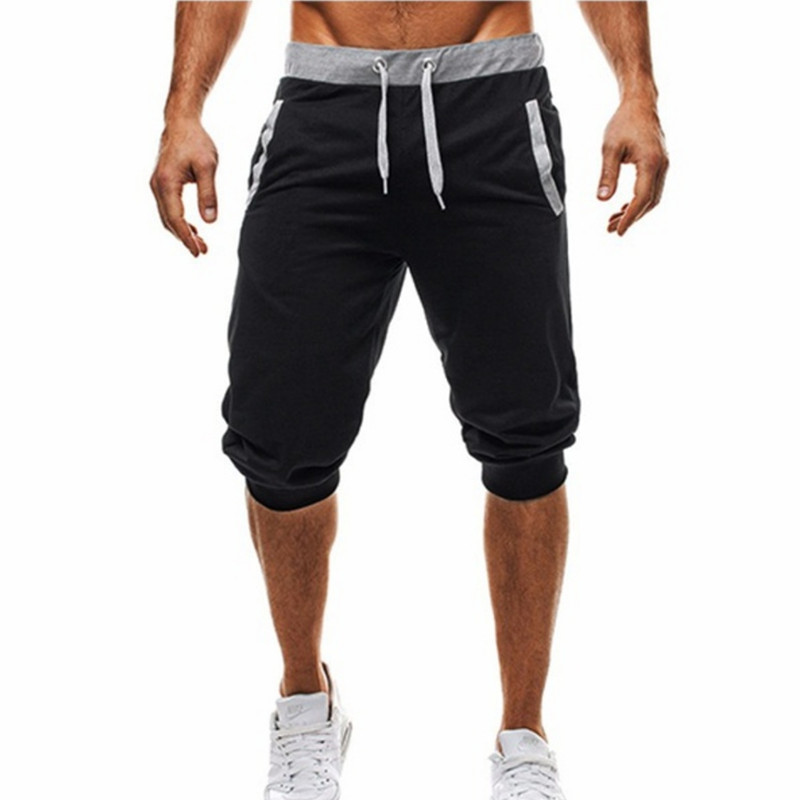 1 pantaloncini da jogging a cinque punti, di media lunghezza, alla moda, casual, sportivi, slim fit, a blocchi di colore, da uomo europei e americani_voghion.com