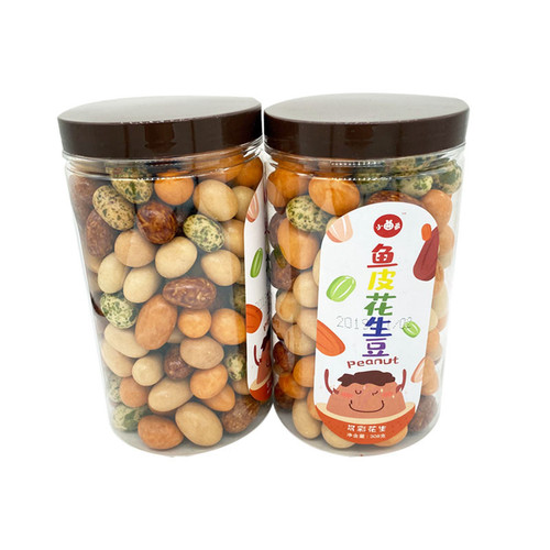 Xiaoqujia Fish Skin Peanut Beans Colorful Peanut Beans Multi-flavor Peanuts Wrapped Peanuts Roasted Peanuts 308g/can