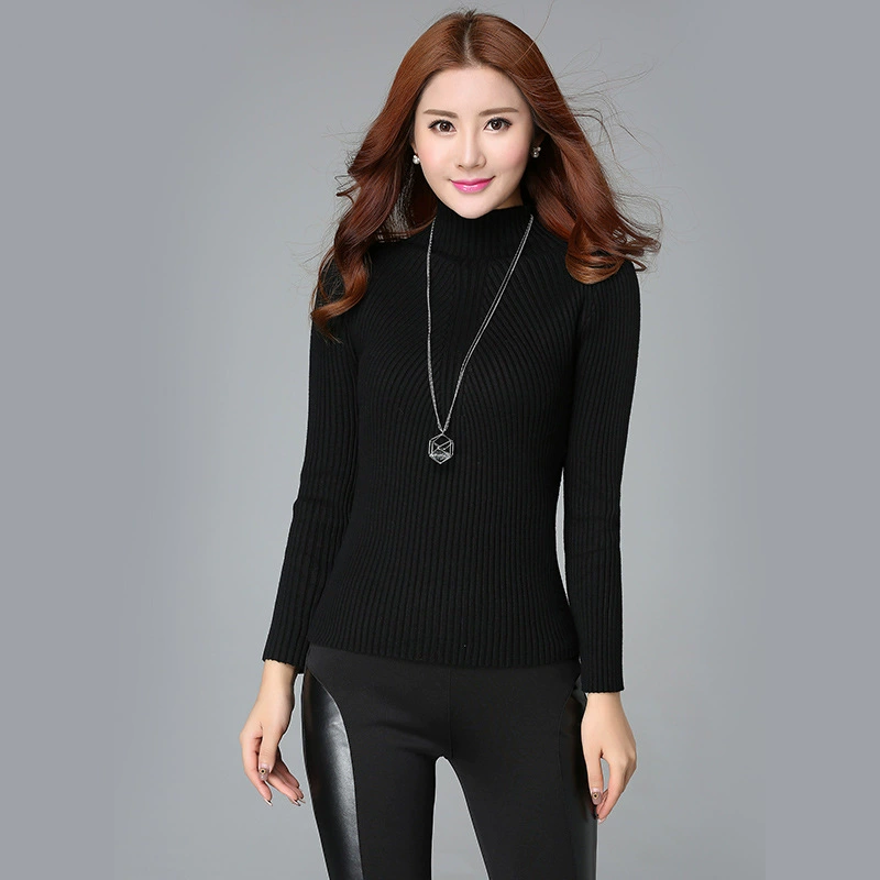 Demi-season fitted sweater, elastic long-sleeve