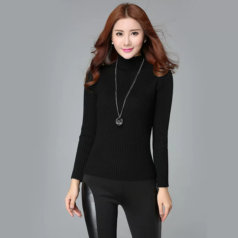 Demi-season fitted sweater, elastic long-sleeve