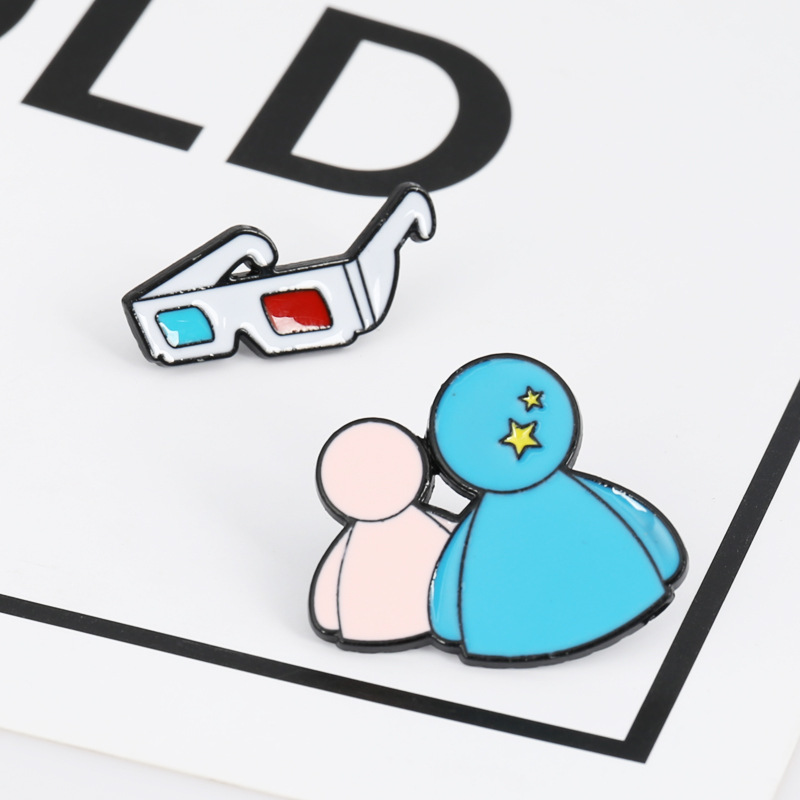Creative Game Console Handle Cartoon Sunny Doll Glasses Alloy Brooch display picture 5