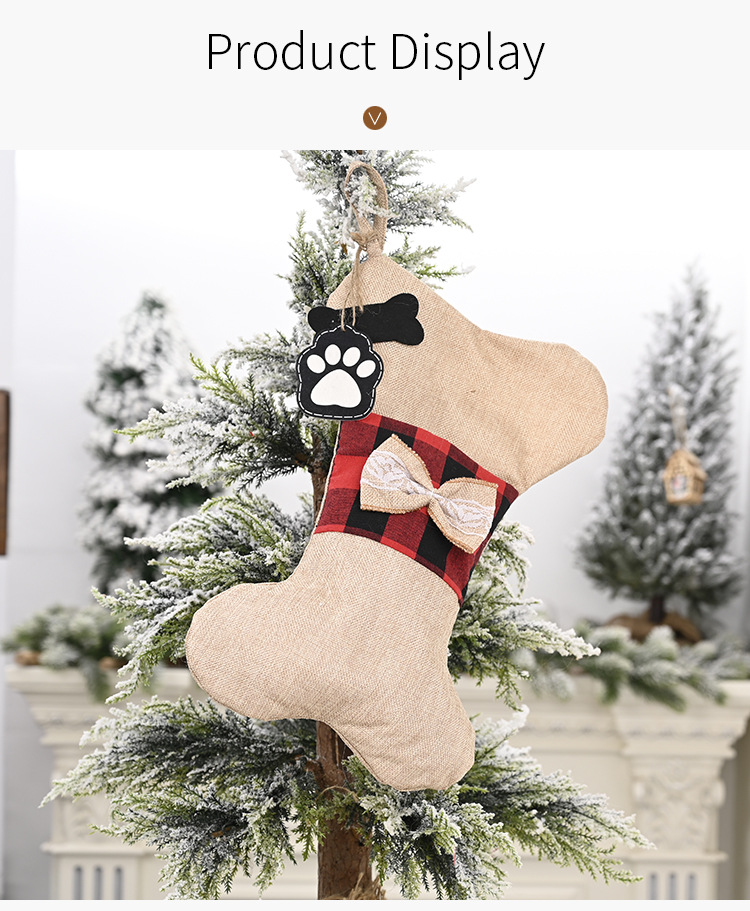 Weihnachtsstrumpf Aus Leinen Kariert Als Baumschmuck Und Geschenk_voghion.com