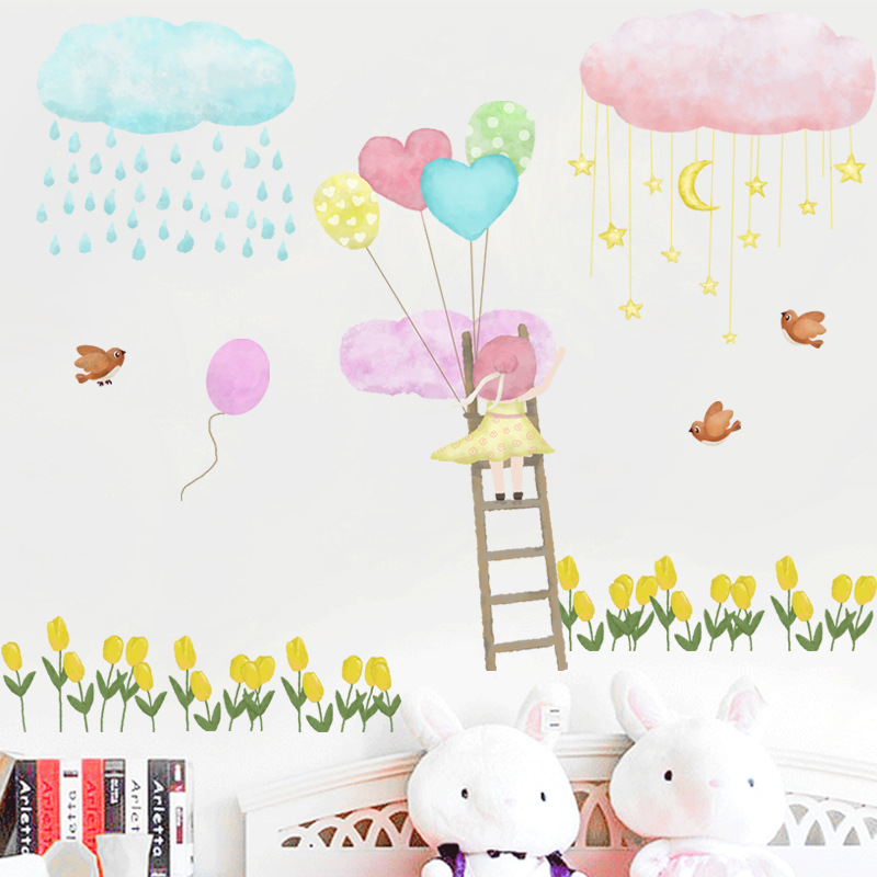 New Creative Hand-painted Cartoon Balloon Wall Stickers display picture 6