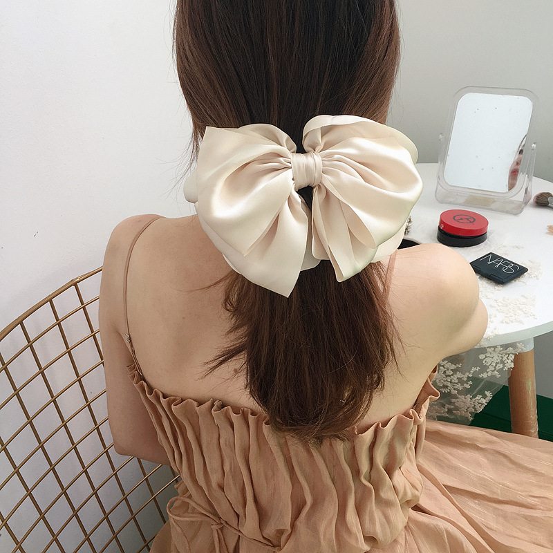 Chic Style Korean Style Multi-layer Satin Bow Steel Clip Spring Clip Hair Clips Hair Accessories Headwear For Women display picture 10
