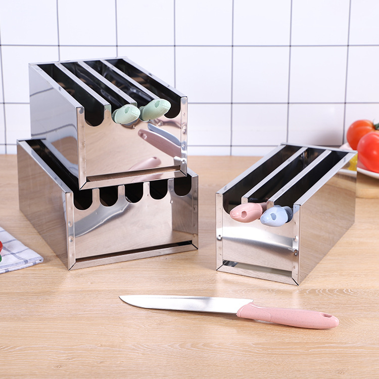 Stainless steel knife hotel Flip thickening Restaurant Lock Multi-grid kitchen knife Kitchen Storage Tool carrier