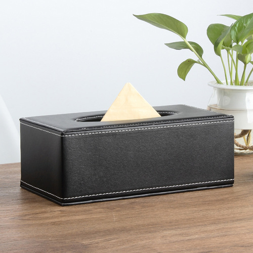 Leather creative home paper towel holder hotel living room coffee table napkin holder office advertising LOGO tissue box wholesale
