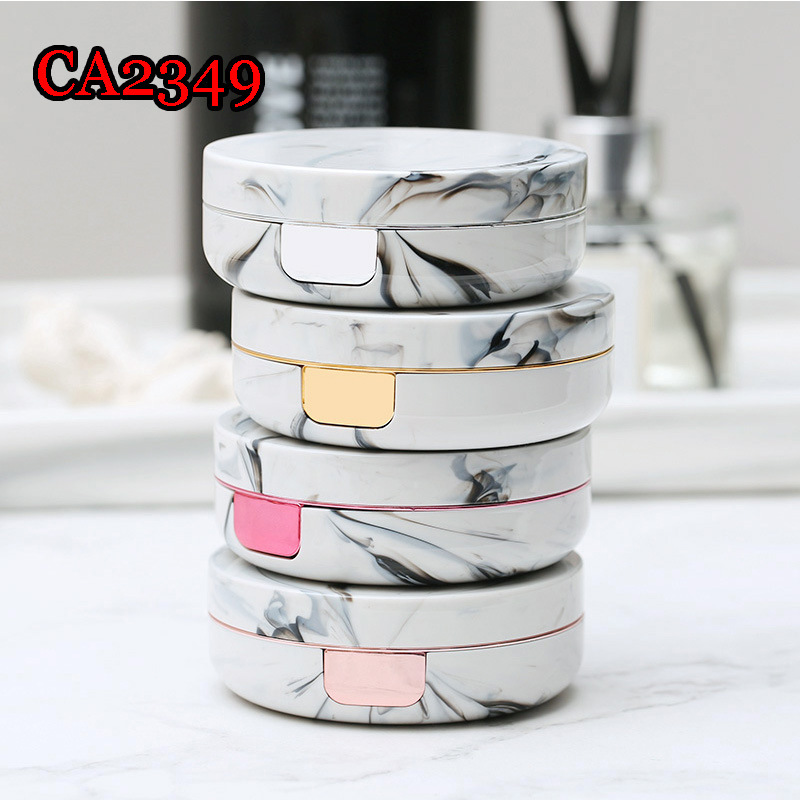Factory Wholesale Round Marble Pattern Cosmetic Contact Lenses Box Contact Lens Case Storage Glasses Box Contact Lens Case Contact Lens Case display picture 2