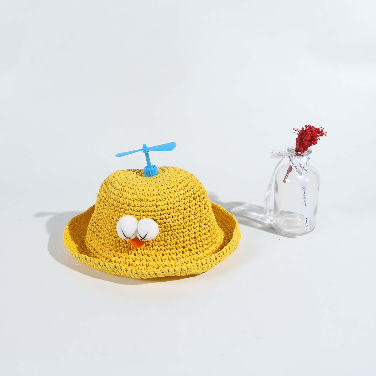 Baby Summer Straw Hat Children's Sun Hat Boy Sunscreen Hat Girl Bamboo Dragonfly Sun Hat Wholesale Nihaojewelry display picture 3