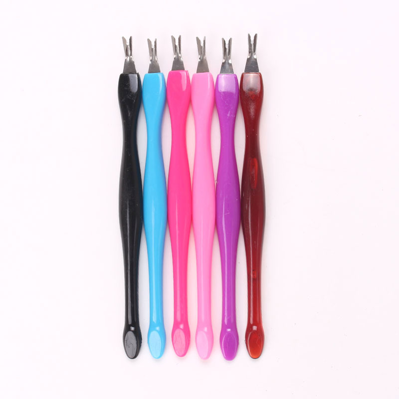 Herramientas de uñas suministros al por mayor de piel muerta tenedor piel muerta empujar la piel muerta pala de reparación Borde de uñas cutin cuchillo de piel muerta