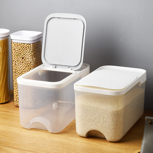 Sealed Rice Storage Bin, Thickened Grain Bucket, Multi-Grain Container, Home Use Rice Storage Jar with Pest and Moisture Proof, Comes with Measuring Cup