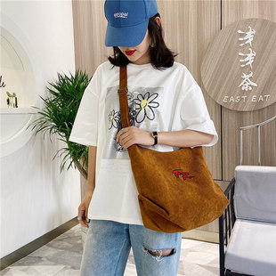 Original Bag European and American Retro Style Corduroy Canvas Women's Bag Large Capacity All-match Single Shoulder Crossbody Bag Custom Wholesale
